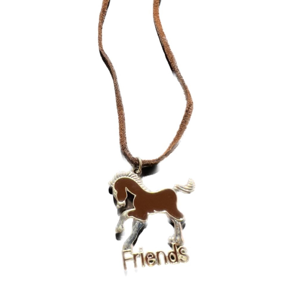 Brown Horse "Friends" Pendant Necklace